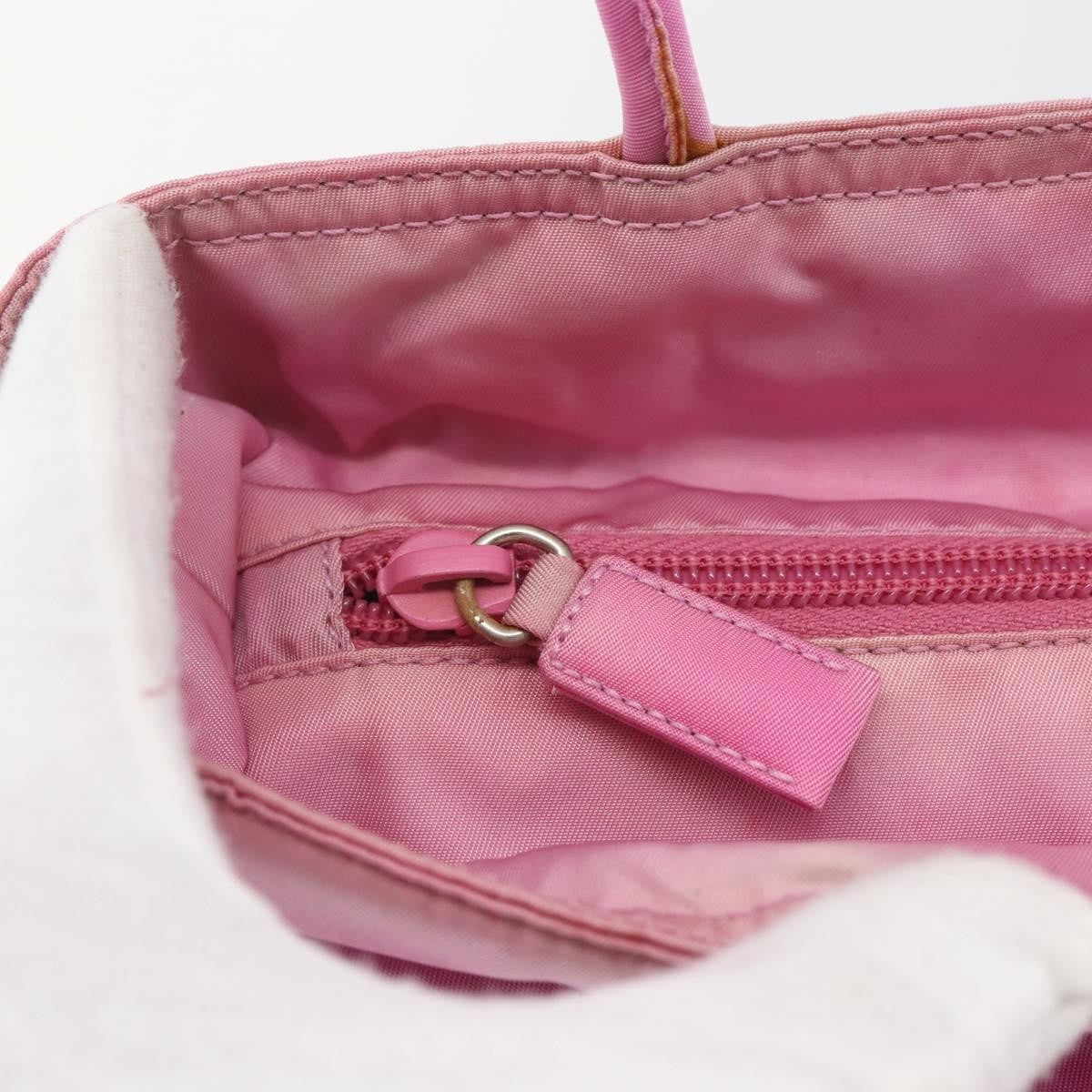 Prada PRADA Tote Bag Nylon Pink Silver Authentic 164823