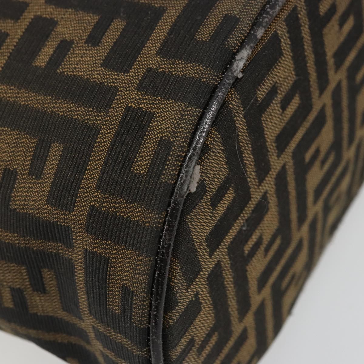Fendi FENDI Zucca Canvas Vanity Hand Bag Black Brown Authentic 180329