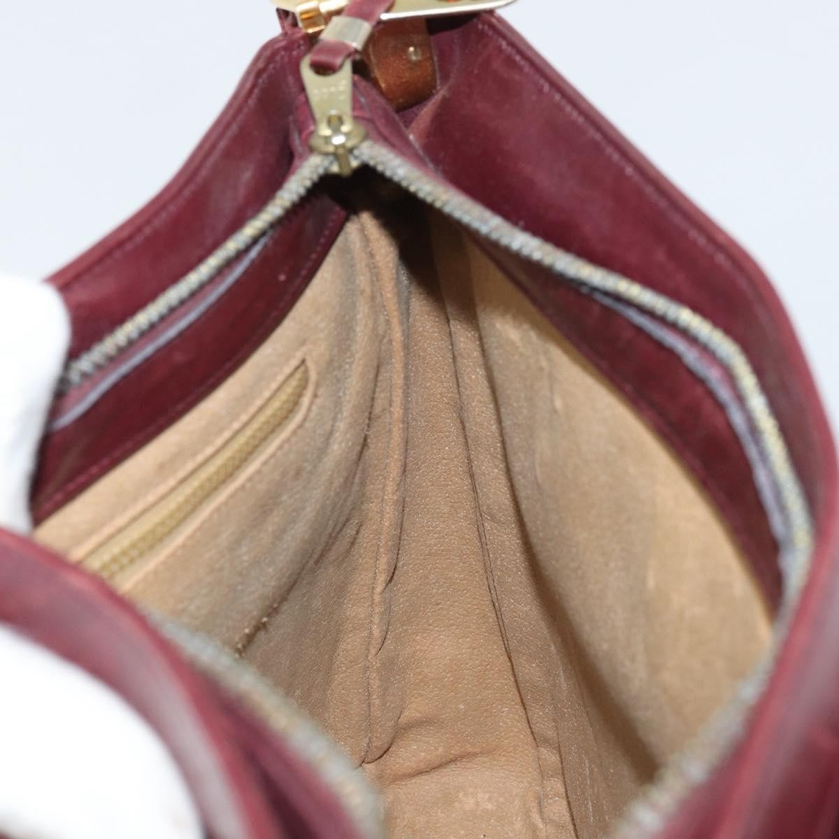 Gucci GUCCI Micro GG Supreme Shoulder Bag Bordeaux Gold Authentic ep13943