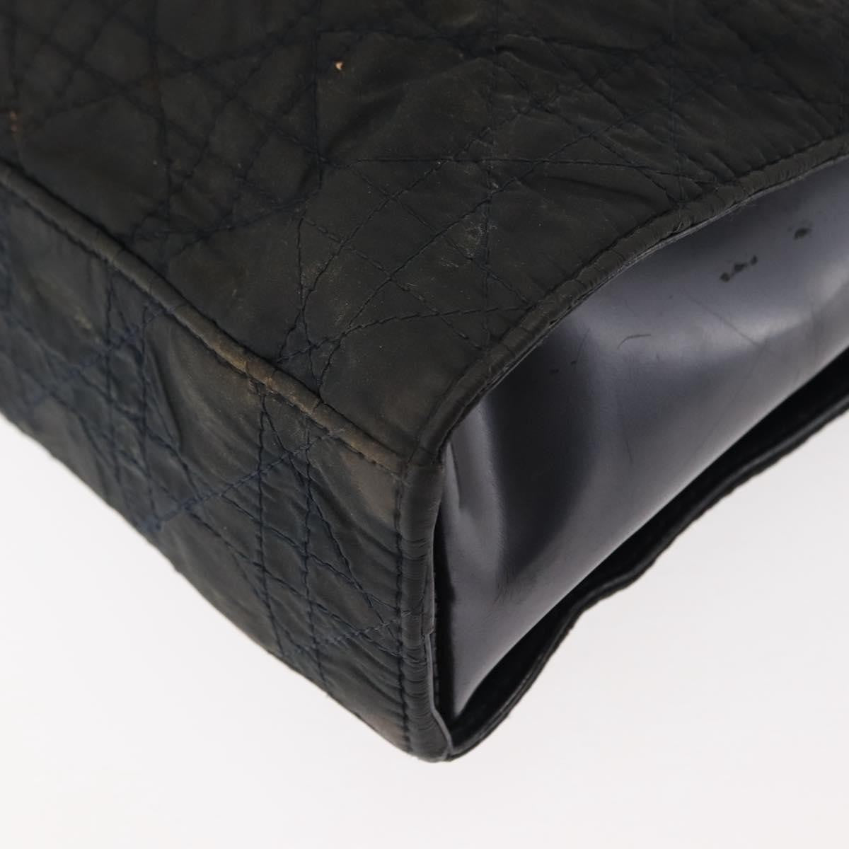 Dior Christian Dior Canage Shoulder Bag Nylon Black Silver Authentic 144646
