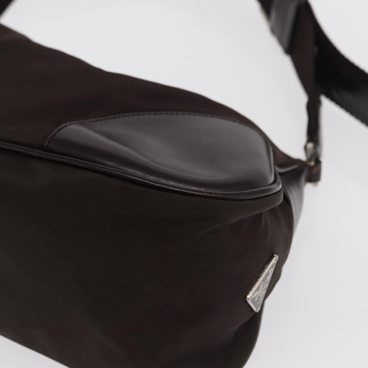 Prada PRADA Shoulder Bag Nylon Khaki Silver Authentic 169376