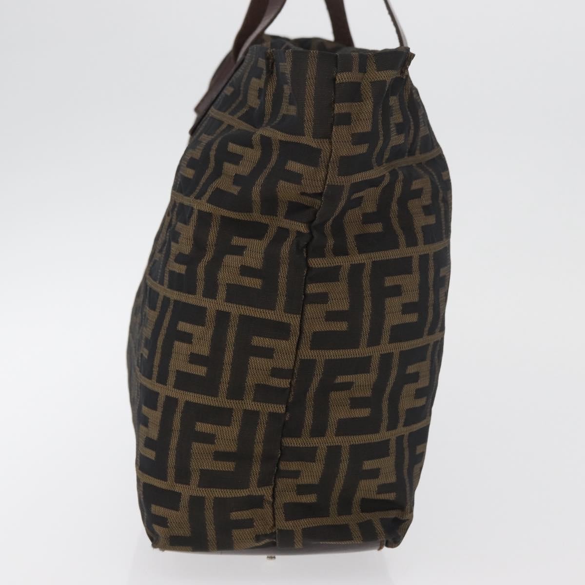 Fendi FENDI Zucca Canvas Tote Bag Brown Black Authentic 176601