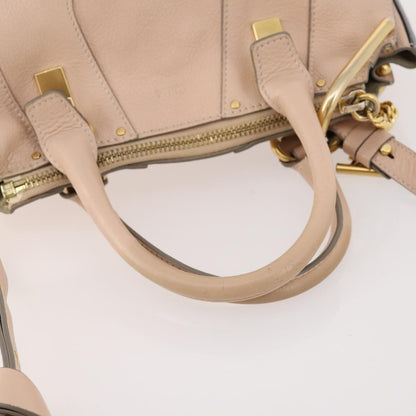 Chloé Chloé Chloe Hailey Hand Bag Leather 2way Pink Gold 02165665 Authentic YKZ911A