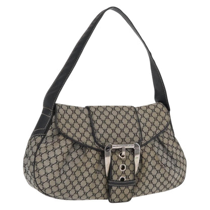 Celine CELINE Macadam Canvas Hand Bag Beige Silver Authentic ep13183
