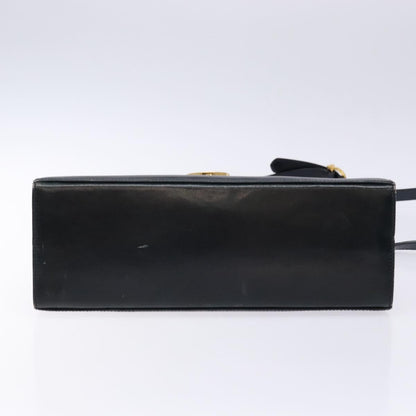 Salvatore Ferragamo Salvatore Ferragamo Gancini Hand Bag Leather 2way Navy Gold Authentic 133776