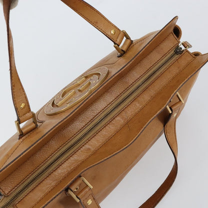 Gucci GUCCI Interlocking Hand Bag Leather Brown Gold 121551 Authentic ep11723
