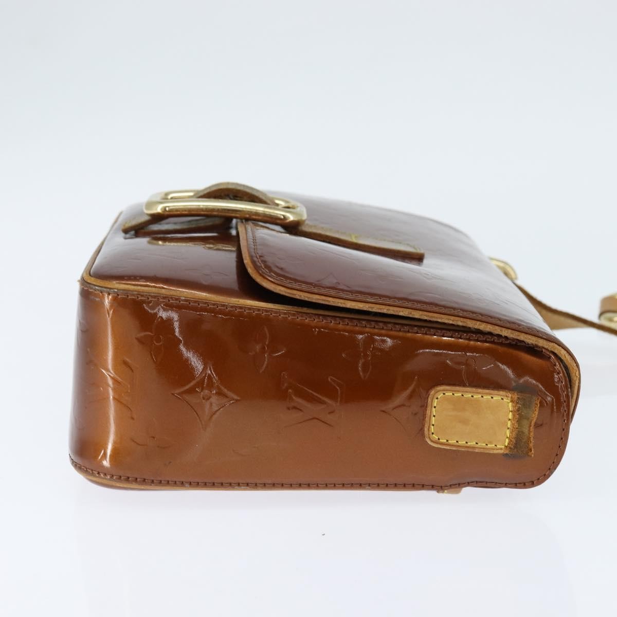 Louis Vuitton LOUIS VUITTON Monogram Vernis Christie GM Bag Bronze M91107 LV Authentic 147762