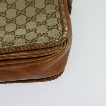 Gucci GUCCI GG Canvas Shoulder Bag Beige Gold 257024 Authentic BA2928