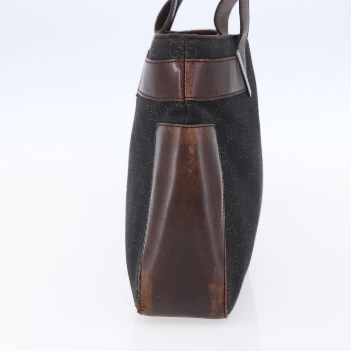 Gucci GUCCI GG Canvas Hand Bag Dark Brown Gold 73983 Authentic 151009