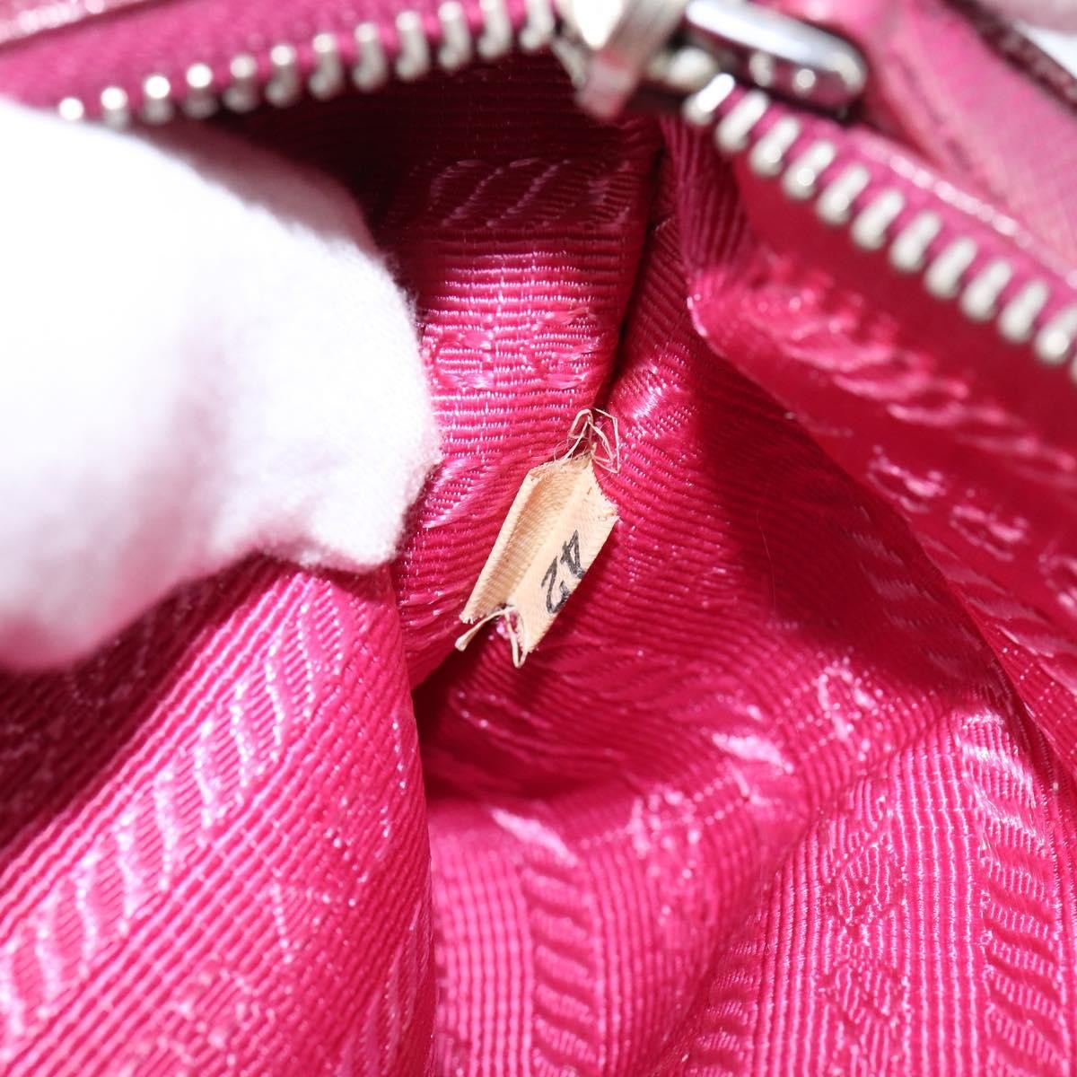 Prada PRADA Shoulder Bag Safiano leather Pink Silver Authentic SW1708
