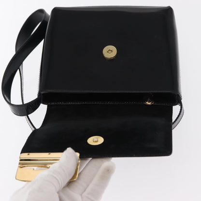 Gucci GUCCI Shoulder Bag Patent leather Black Gold 007 3444 0282 Authentic ti3515