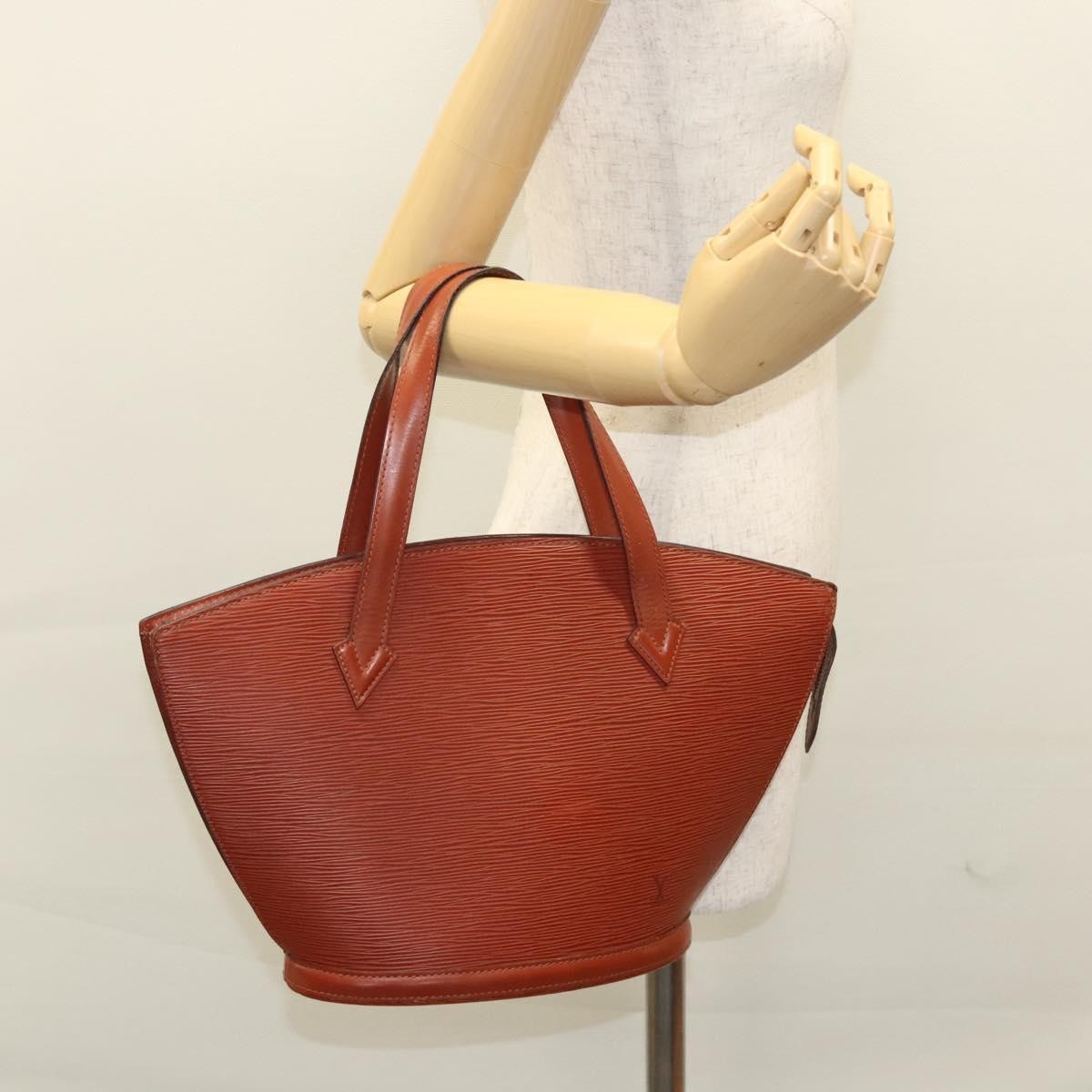 Louis Vuitton LOUIS VUITTON Epi Saint Jacques Hand Bag Brown M52263 LV Authentic BA1346