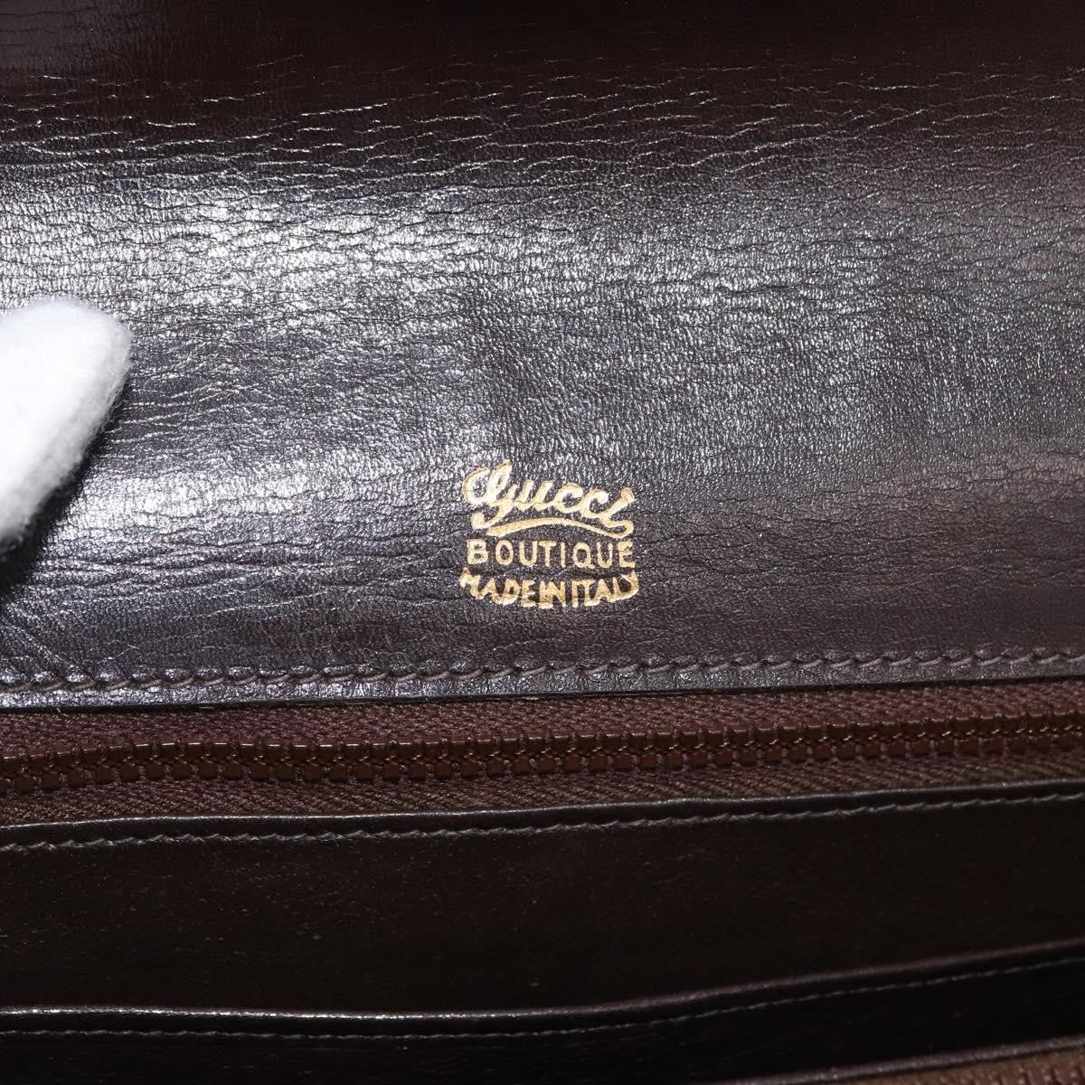Gucci GUCCI Shoulder Bag Leather Brown Gold Authentic ep14284