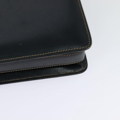 Gucci GUCCI Shoulder Bag Leather Navy Gold Authentic BD2006