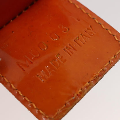 Dior Christian Dior Hand Bag Vinyl Orange Authentic 177521