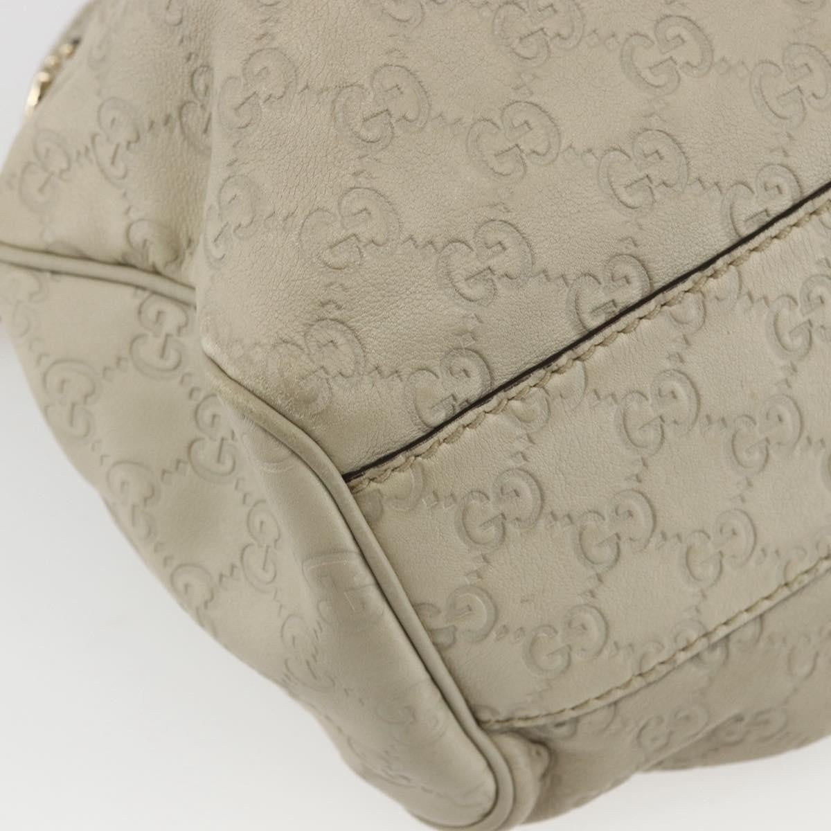 Gucci GUCCI Guccissima GG Canvas Sukey Hand Bag Leather White Gold 211944 Authentic yk20007