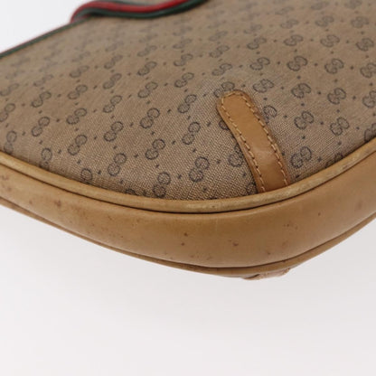 Gucci GUCCI Micro GG Supreme Shoulder Bag PVC Beige Gold Authentic 176833