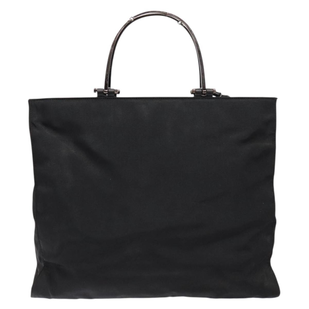Gucci GUCCI Hand Bag Nylon 2way Black Silver 002 1028 2684 Authentic 139157