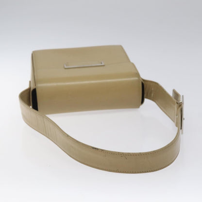 Saint Laurent SAINT LAURENT Shoulder Bag Leather Beige Silver Authentic bs23487