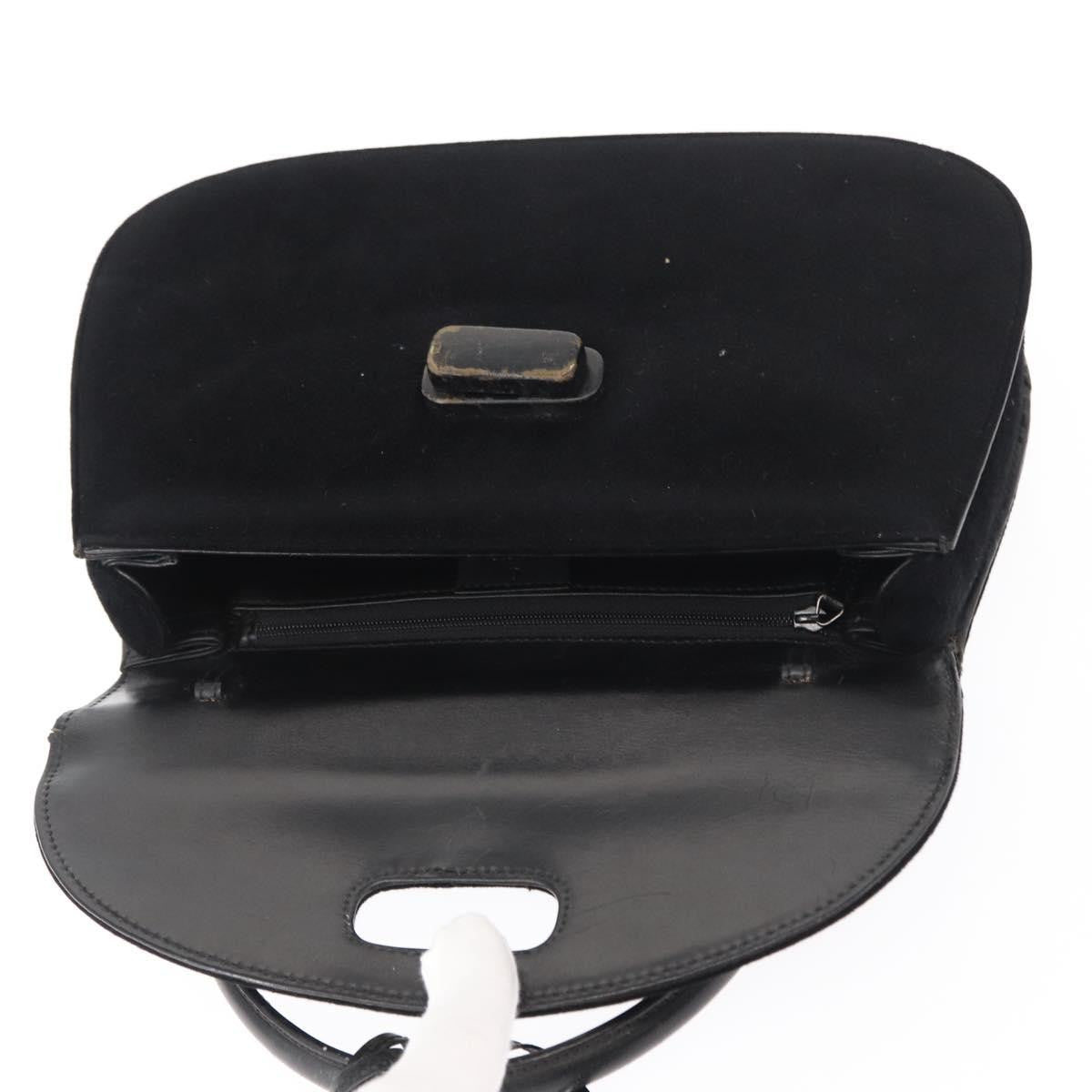 Gucci GUCCI Hand Bag Suede Black Authentic 153123