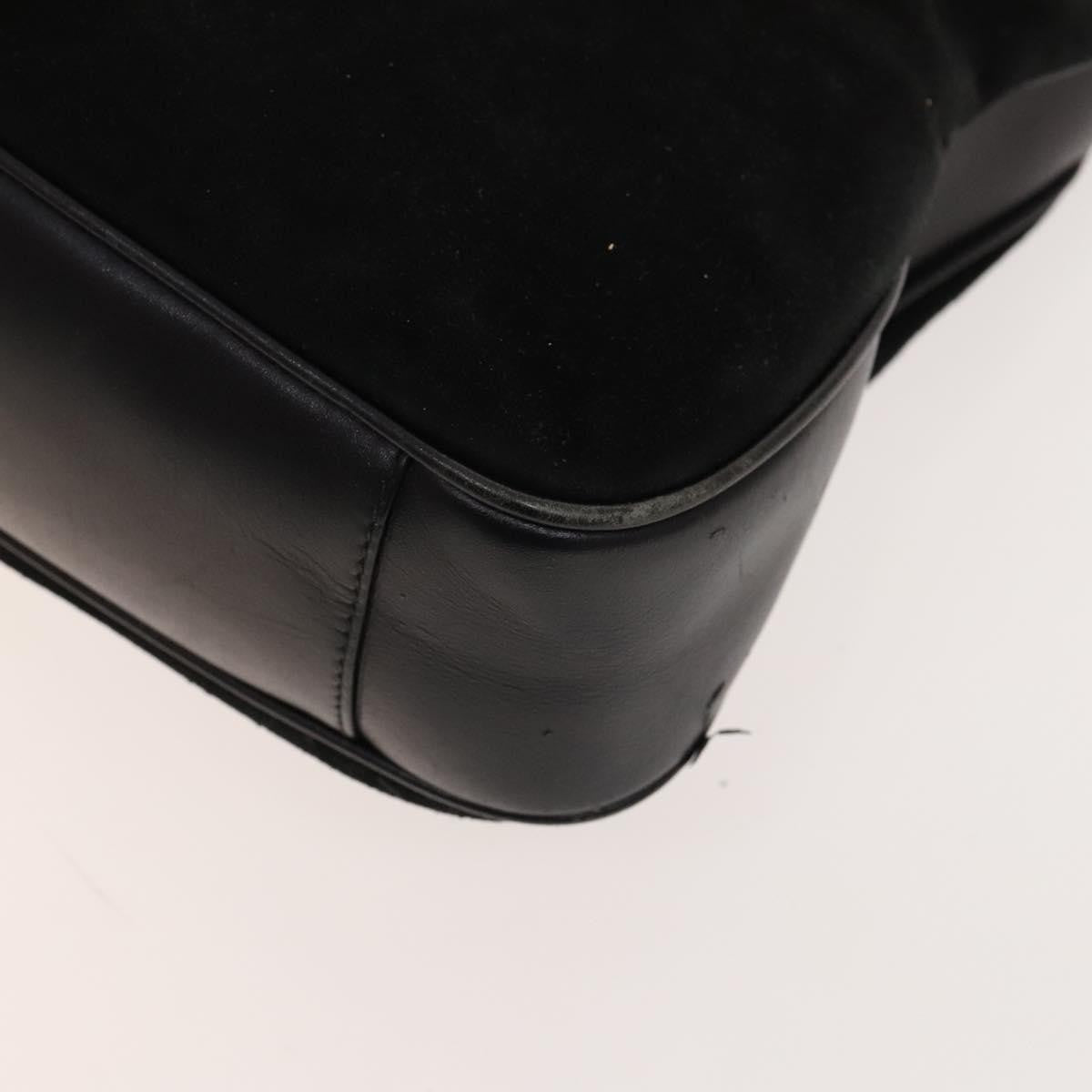 Gucci GUCCI Bamboo Shoulder Bag Suede 2way Black Gold 001 2404 16380 Authentic ti3280