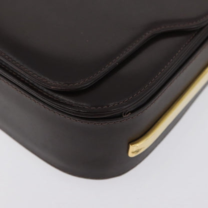 Gucci GUCCI Shoulder Bag Leather Brown Gold Authentic ep13909