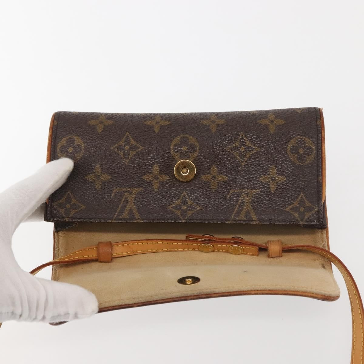 Louis Vuitton LOUIS VUITTON Monogram Pochette Twin PM Shoulder Bag M51854 LV Authentic gh816
