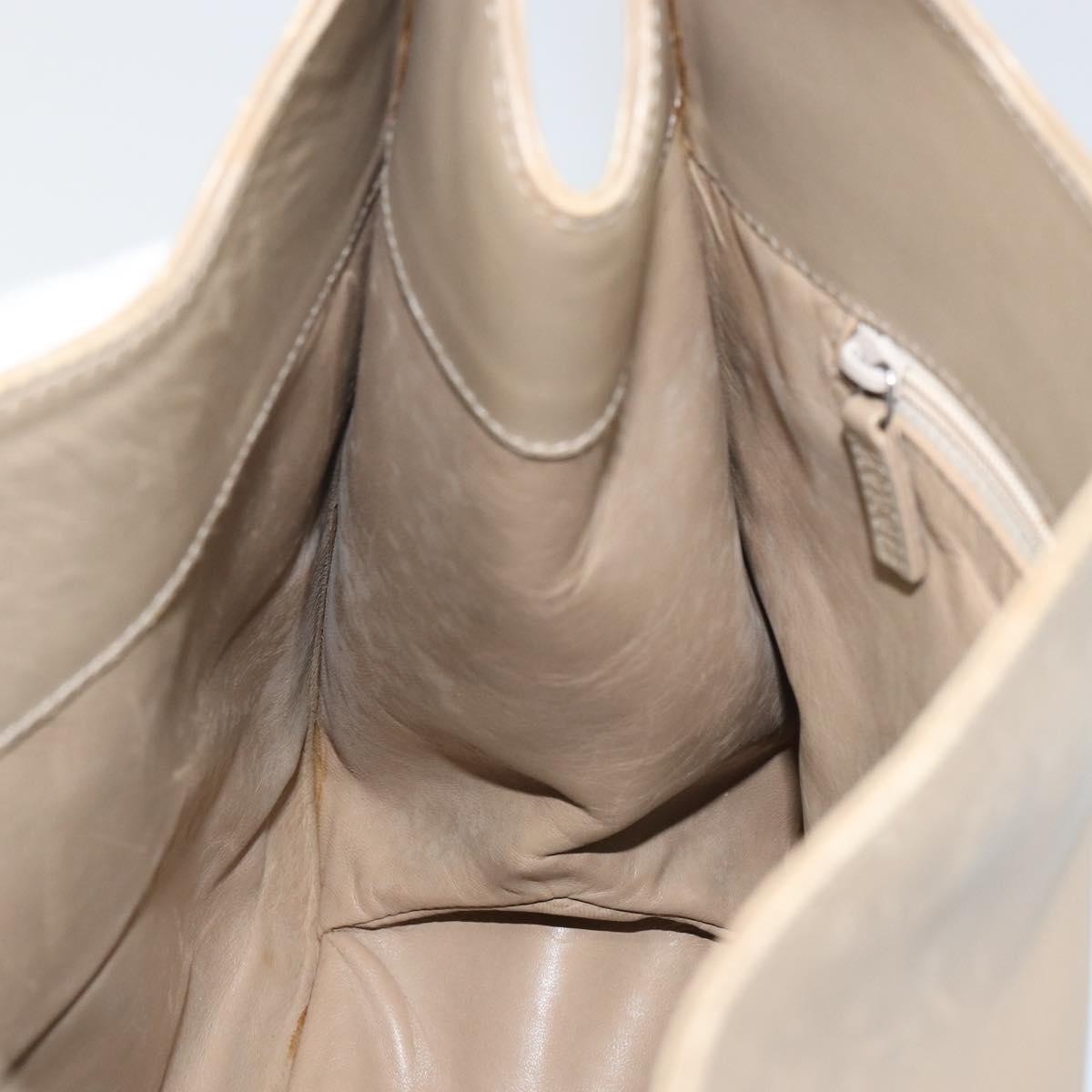 Gucci GUCCI Shoulder Bag Leather Beige Silver 001 3167 Authentic 151609