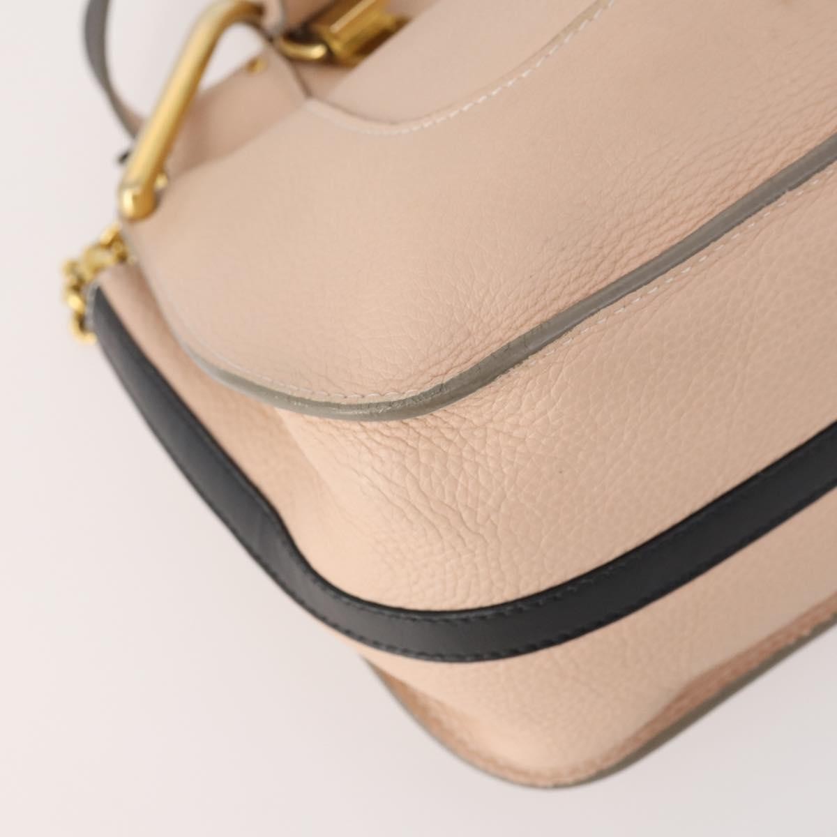 Chloé Chloé Chloe Hailey Hand Bag Leather 2way Pink Gold 02165665 Authentic YKZ911A