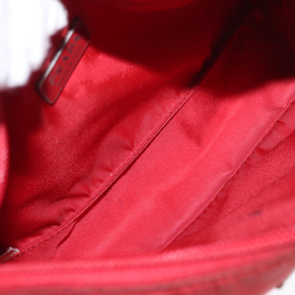 Prada PRADA Hand Bag Nylon Red Authentic 153880