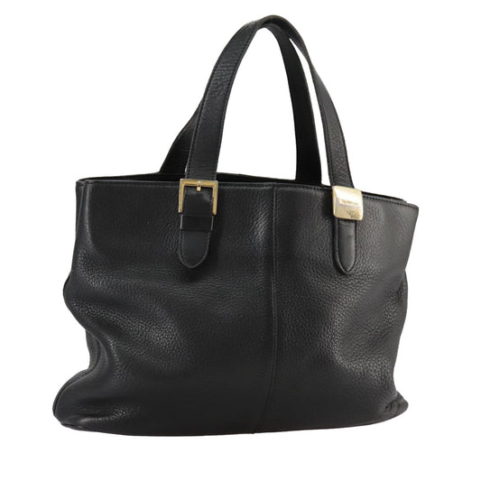 Burberrys Burberrys Hand Bag Leather Black Gold Authentic bs20817