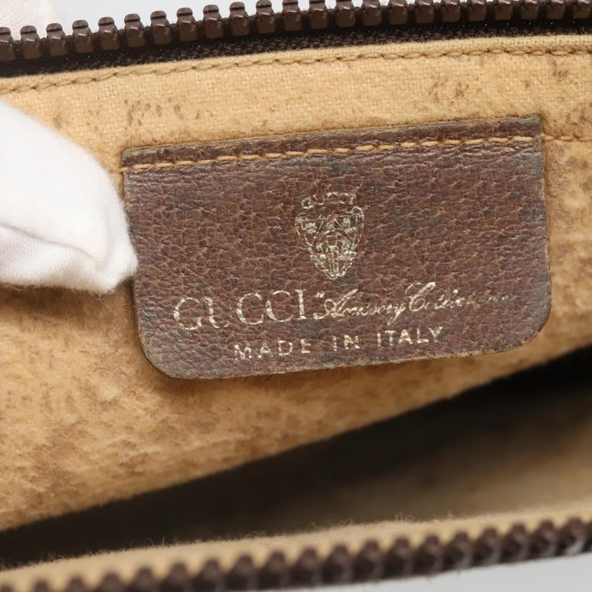 Gucci GUCCI GG Supreme Web Sherry Line Hand Bag PVC Beige Gold Authentic ar13384