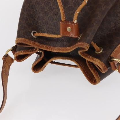 Celine CELINE Macadam Canvas Shoulder Bag PVC Leather 2way Brown Gold Authentic ka784