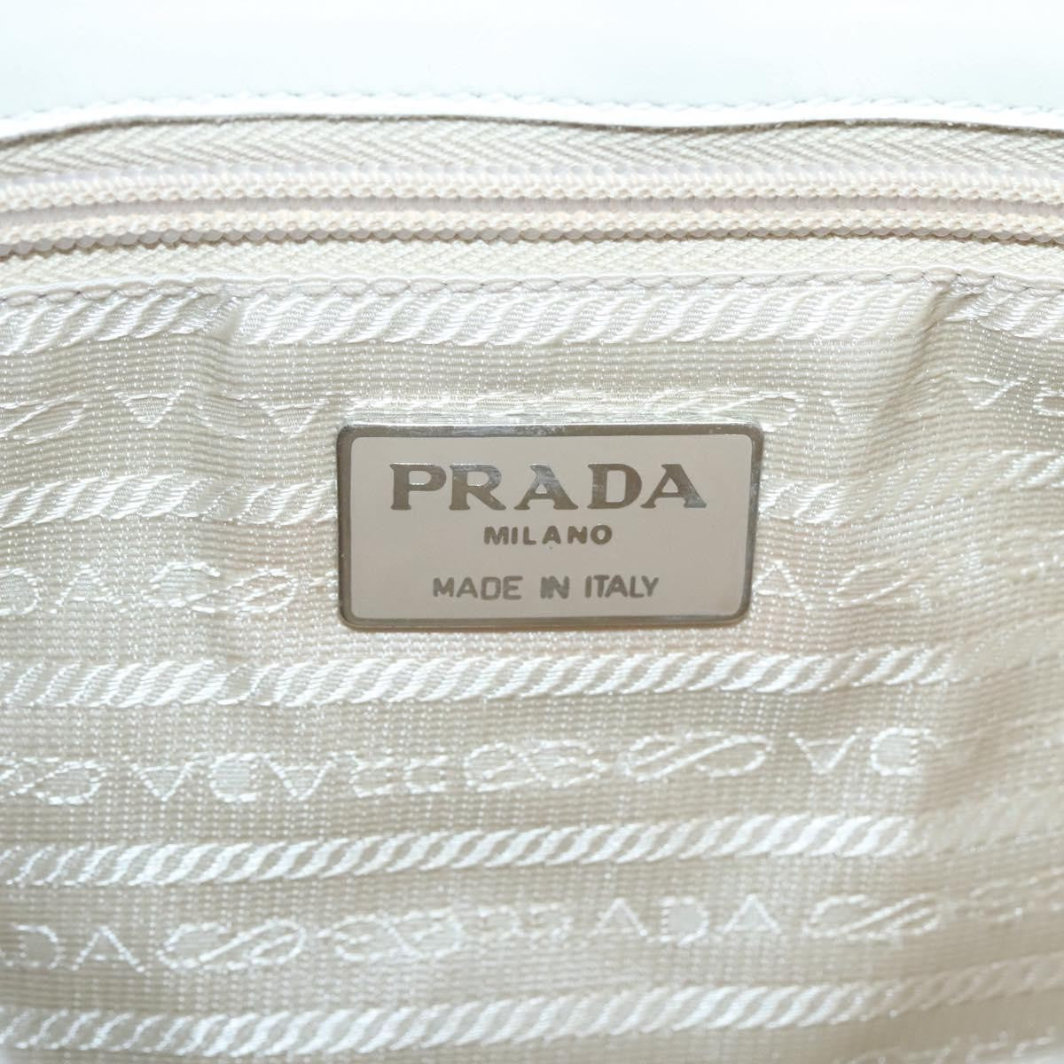 Prada PRADA Shoulder Bag Nylon Leather White Silver Authentic bs26362