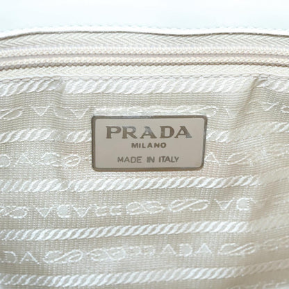 Prada PRADA Shoulder Bag Nylon Leather White Silver Authentic bs26362