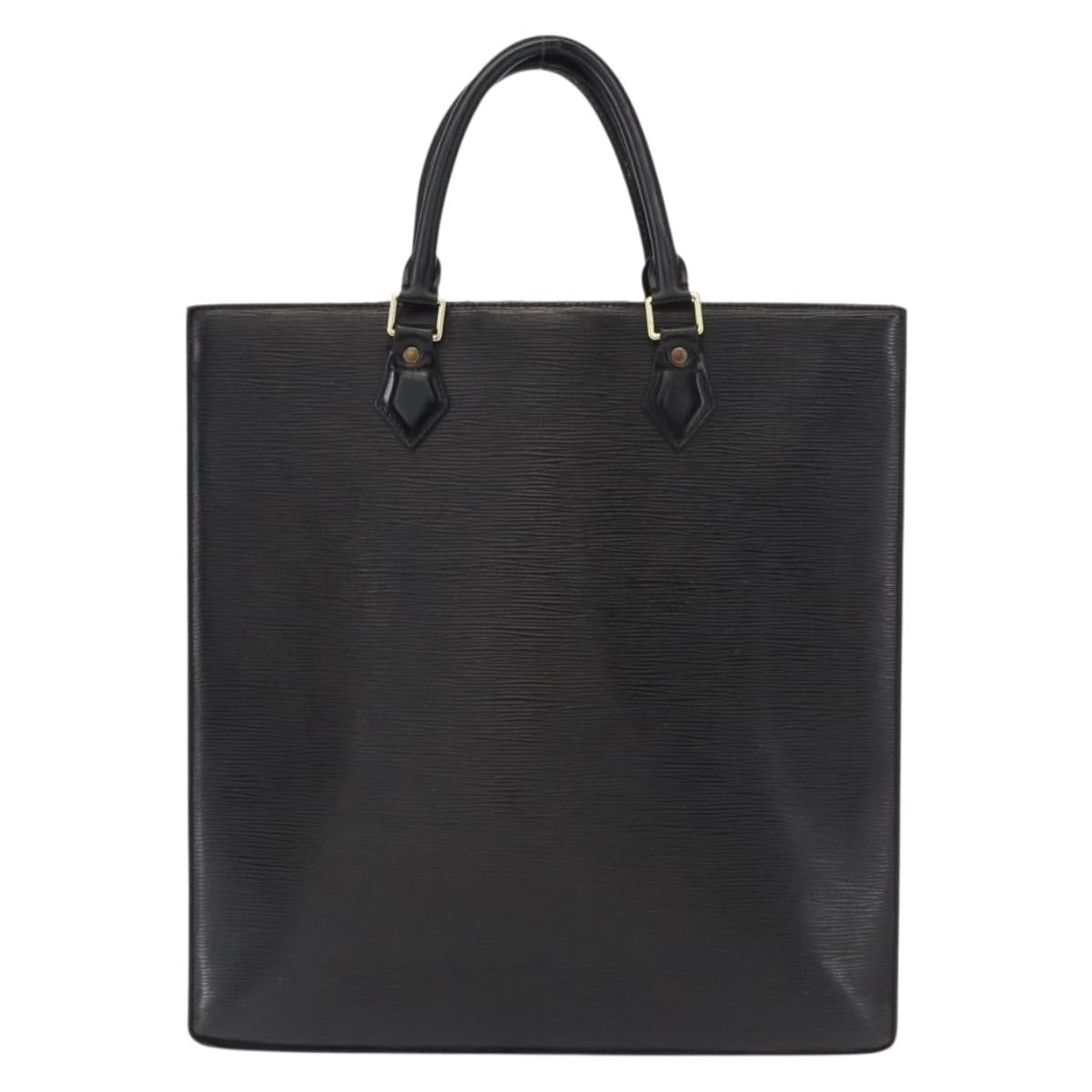 Louis Vuitton LOUIS VUITTON Epi Sac Plat Hand Bag Black M59082 LV Authentic ka251