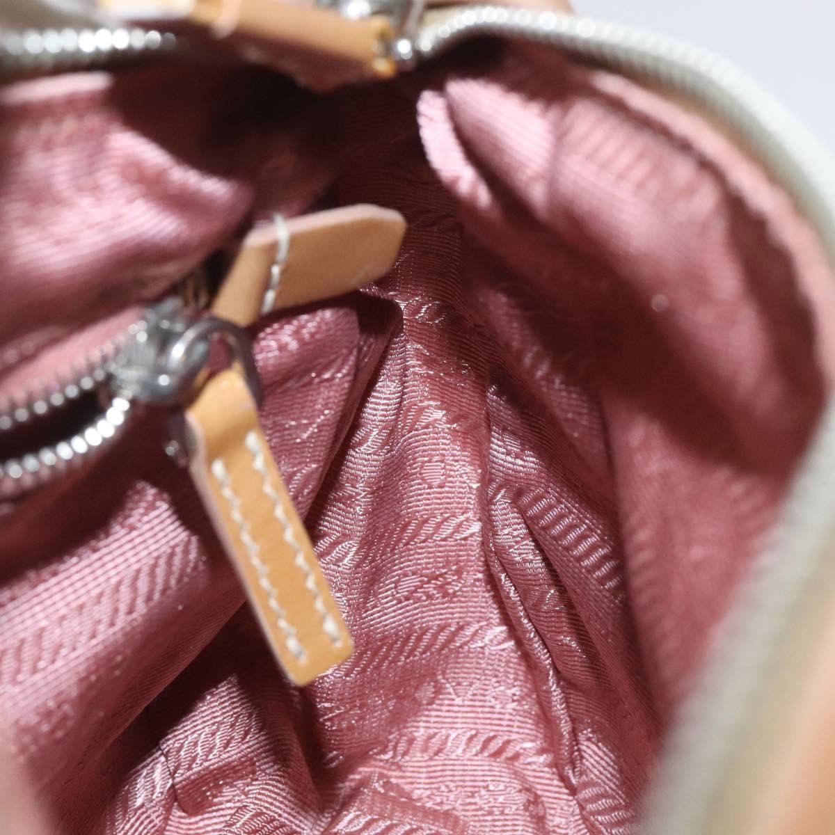 Prada PRADA Shoulder Bag Nylon Beige Authentic EC614