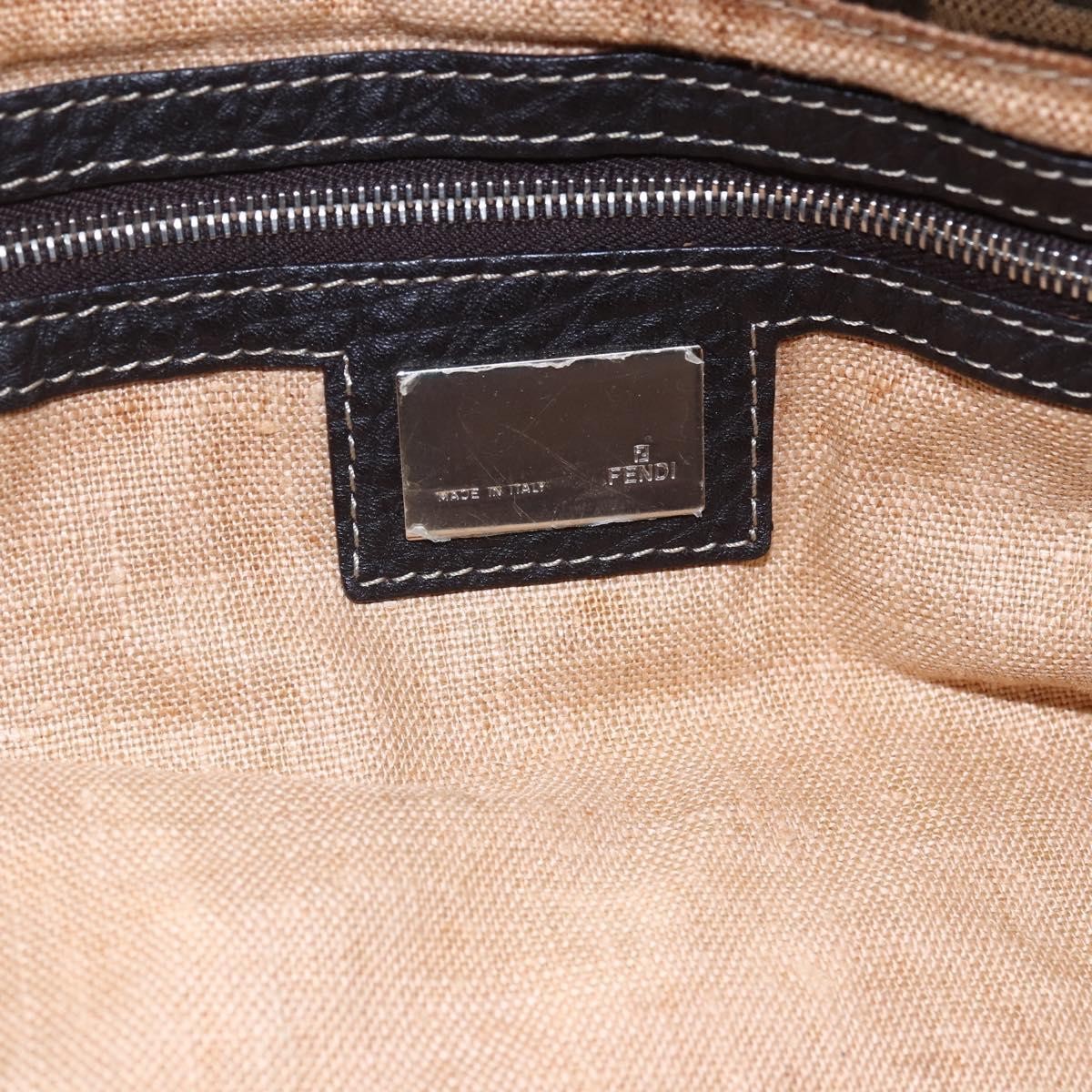 Fendi FENDI Zucca Canvas Celeria Tote Bag Black Brown Silver Authentic am9502
