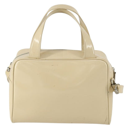 Gucci GUCCI Hand Bag Patent leather 2way Beige Silver 000 1274 0505 Authentic 155235