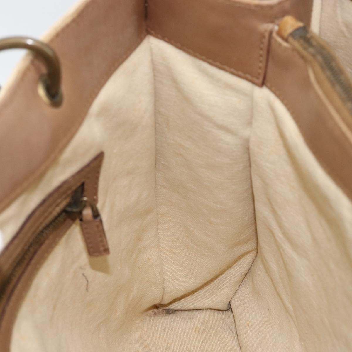 Gucci GUCCI Bamboo Hand Bag Canvas Ivory Gold 109138 Authentic 153356