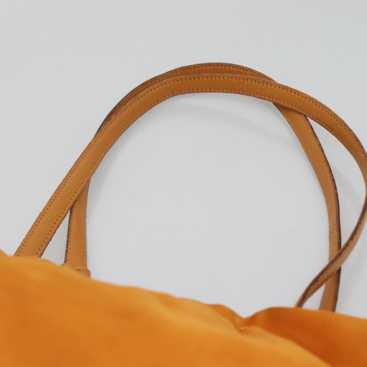 Prada PRADA Shoulder Bag Nylon Orange Gold Authentic EC663