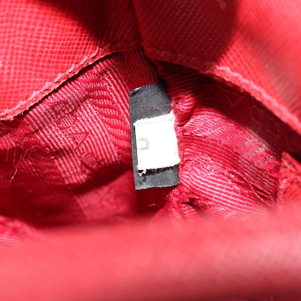 Prada PRADA Hand Bag Safiano leather 2way Red Gold Authentic 179933