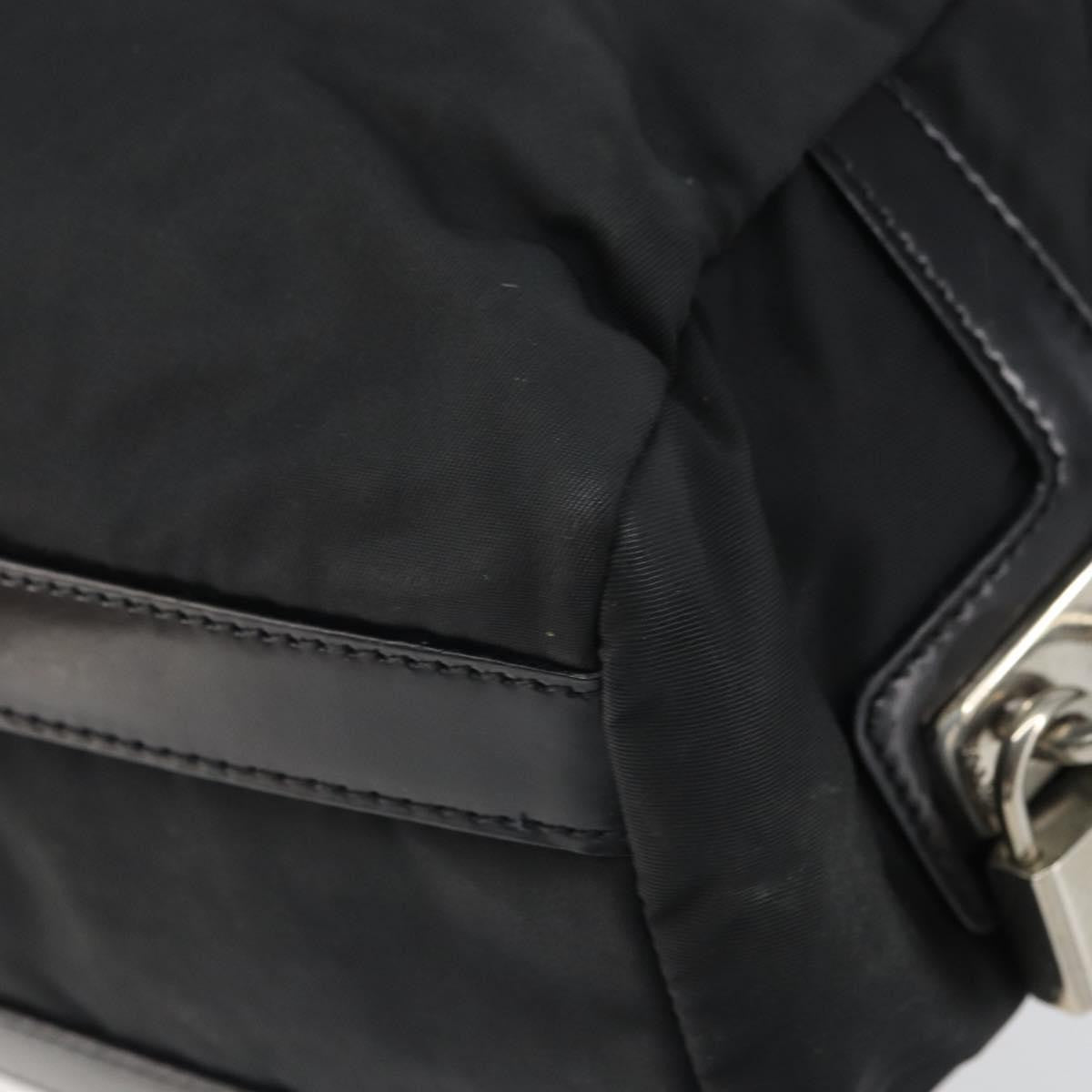 Prada PRADA Hand Bag Nylon Black Silver Authentic ka1246