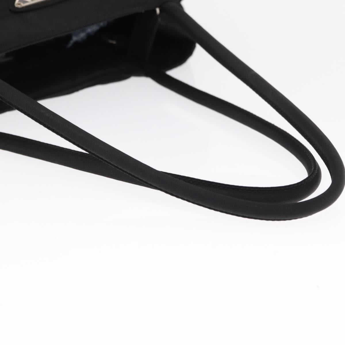 Prada PRADA Hand Bag Nylon Black Silver Authentic SW1923