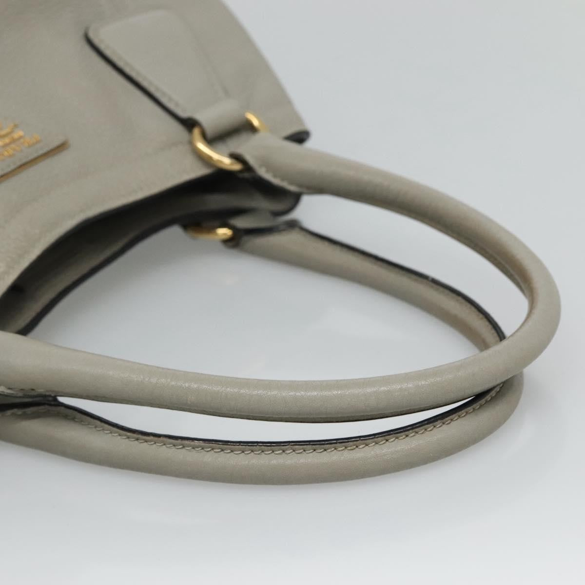 Prada PRADA Hand Bag Leather 2way Gray Authentic BA005