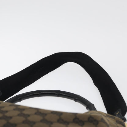Gucci GUCCI GG Canvas Bamboo Shoulder Bag 2way Navy Gold 001 4058 Authentic 178808