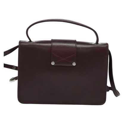 Jimmy Choo Jimmy Choo Hand Bag Leather Bordeaux Silver Authentic BA5034