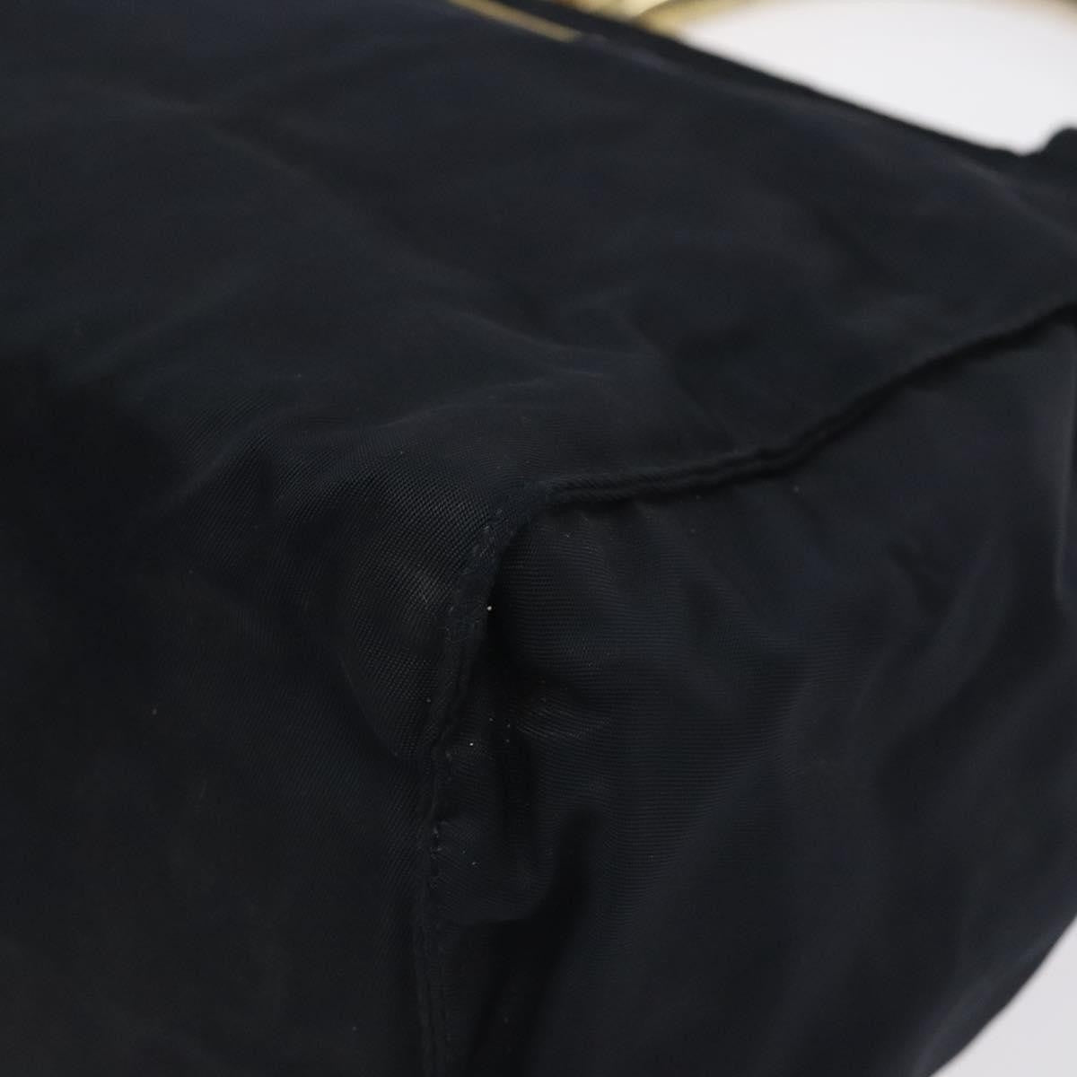 Prada PRADA Hand Bag Nylon Black Gold Authentic 127868