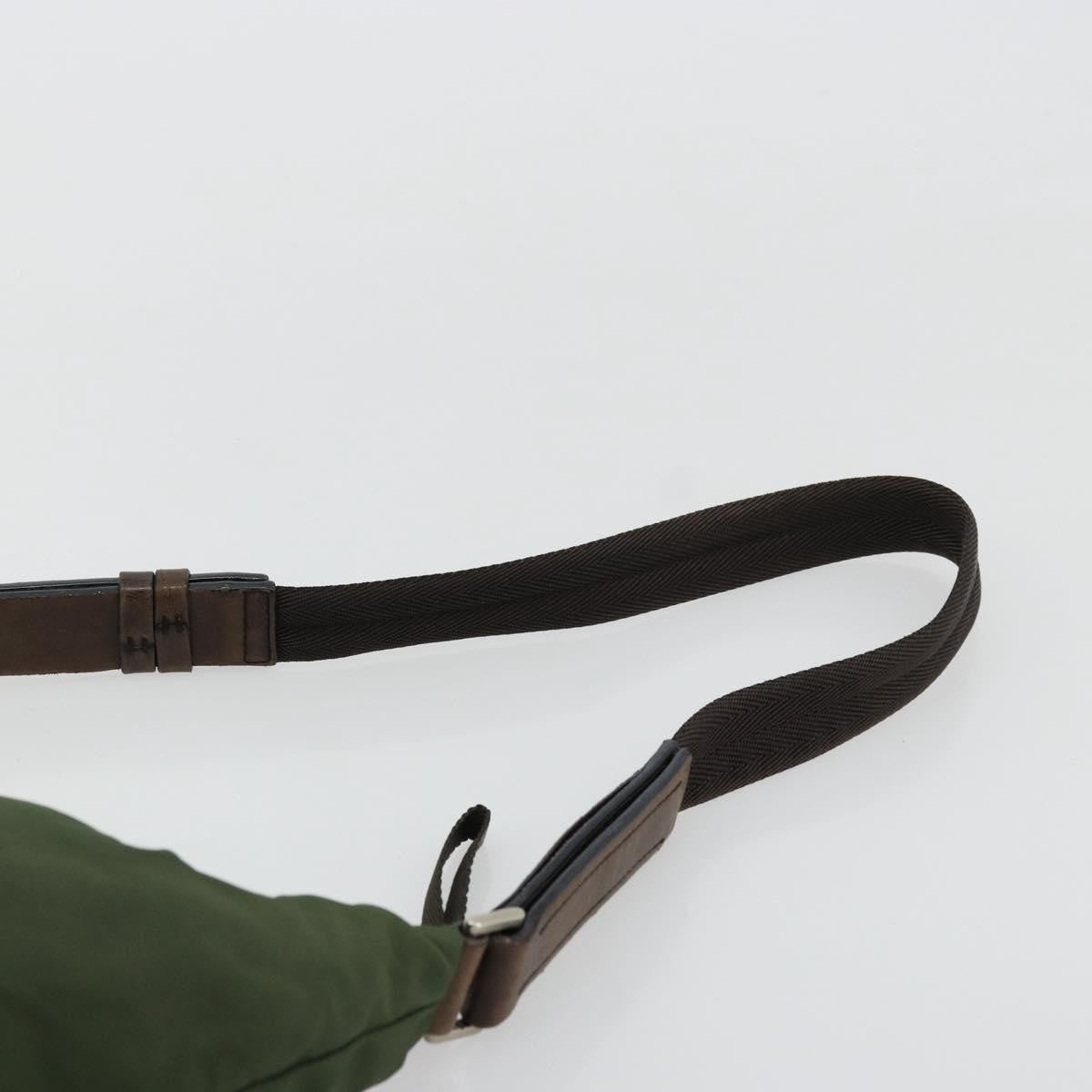Prada PRADA Shoulder Bag Nylon Khaki Silver Authentic bs34740