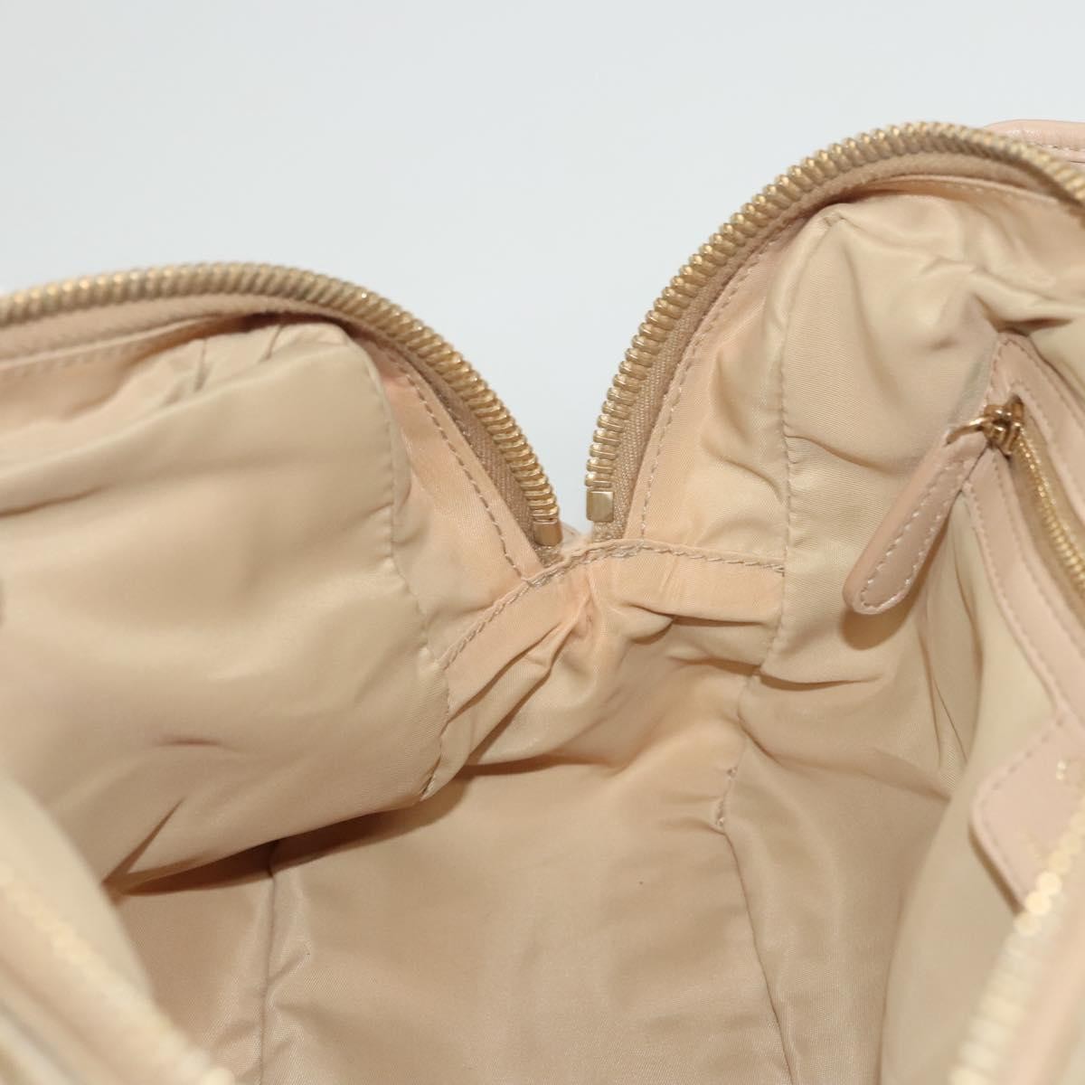 Dior Christian Dior Canage Hand Bag Nylon Beige Gold Authentic mr1376